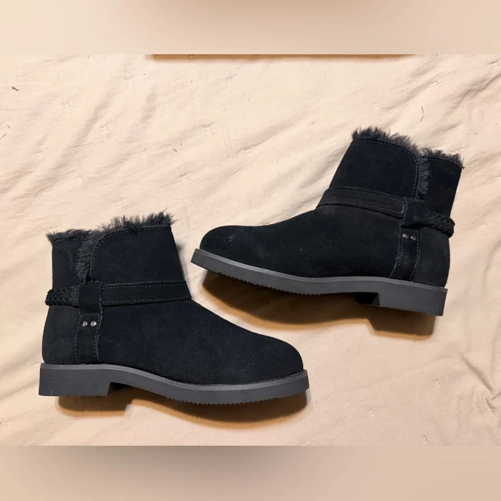Style & Co. Black Faux Fur Ankle Boots